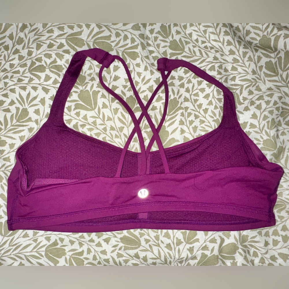 Lululemon Vibrant Purple Strappy Sports Bra Size 10 - Picture 2 of 4